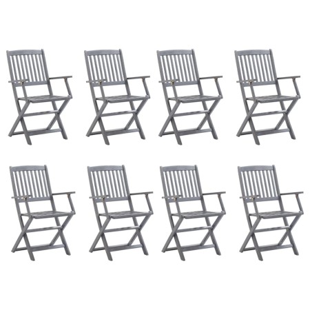 Folding garden chairs, 8 units, solid acacia wood. by vidaXL, Garden chairs - Ref: Foro24-3078261, Price: 333,99 €, Discount: %