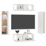 White engineered wood 4-piece TV living room furniture set by vidaXL, TV Furniture - Ref: Foro24-3078667, Price: 180,04 €, Di...