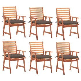 Garden dining chairs and cushions 6 pcs solid acacia wood by vidaXL, Garden chairs - Ref: Foro24-3078370, Price: 402,99 €, Di...