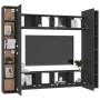 8-teiliges TV-Wohnzimmermöbelset aus schwarzem Holzwerkstoff von vidaXL, TV-Möbel - Ref: Foro24-3078755, Preis: 359,93 €, Rab...