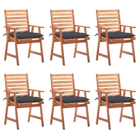 Garden dining chairs and cushions 6 units solid acacia wood by vidaXL, Garden chairs - Ref: Foro24-3078362, Price: 421,53 €, ...