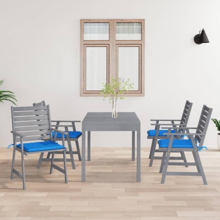 Dining garden chairs with cushions 4 pcs solid acacia wood by vidaXL, Garden chairs - Ref: Foro24-3078408, Price: 298,60 €, D...