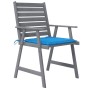 Dining garden chairs with cushions 4 pcs solid acacia wood by vidaXL, Garden chairs - Ref: Foro24-3078408, Price: 298,60 €, D...