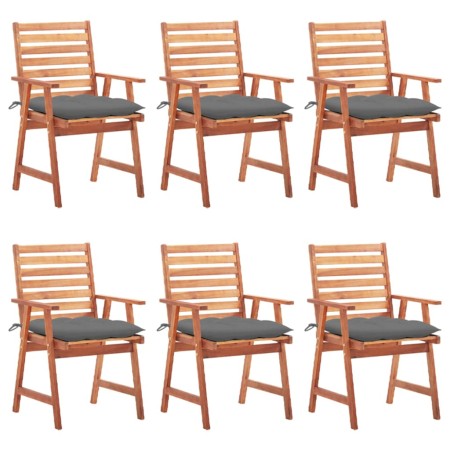 Garden dining chairs and cushions 6 units solid acacia wood by vidaXL, Garden chairs - Ref: Foro24-3078363, Price: 421,53 €, ...