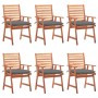 Garden dining chairs and cushions 6 units solid acacia wood by vidaXL, Garden chairs - Ref: Foro24-3078363, Price: 421,53 €, ...