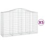 Gabion baskets 5 pcs arch shape iron 200x50x120/140 cm by vidaXL, Pots and planters - Ref: Foro24-3145664, Price: 515,39 €, D...