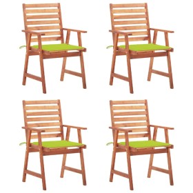 Garden dining chairs and cushions 4 pcs solid acacia wood by vidaXL, Garden chairs - Ref: Foro24-3078331, Price: 244,41 €, Di...