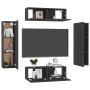 4-piece black engineered wood TV living room furniture set by vidaXL, TV Furniture - Ref: Foro24-3078772, Price: 173,67 €, Di...