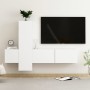 3-piece engineered wood living room TV furniture set in white by vidaXL, TV Furniture - Ref: Foro24-3078656, Price: 131,32 €,...