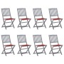 Folding garden chairs 8 units and solid acacia wood cushions by vidaXL, Garden chairs - Ref: Foro24-3078296, Price: 405,12 €,...