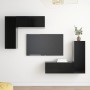 4-piece black engineered wood TV living room furniture set by vidaXL, TV Furniture - Ref: Foro24-3078794, Price: 158,27 €, Di...