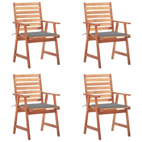 Garden dining chairs and cushions 4 pcs solid acacia wood by vidaXL, Garden chairs - Ref: Foro24-3078321, Price: 251,99 €, Di...