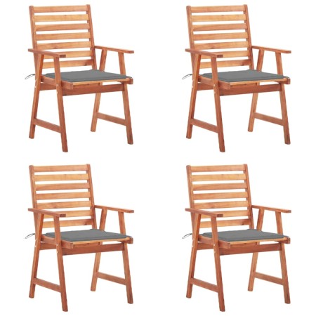 Garden dining chairs and cushions 4 pcs solid acacia wood by vidaXL, Garden chairs - Ref: Foro24-3078321, Price: 251,20 €, Di...