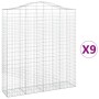 Gabion baskets 9 pcs arch shape iron 200x50x220/240 cm by vidaXL, Pots and planters - Ref: Foro24-3145773, Price: 1,00 €, Dis...