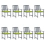 Garden chairs with cushions 8 pcs solid gray acacia wood by vidaXL, Garden chairs - Ref: Foro24-3078233, Price: 510,78 €, Dis...