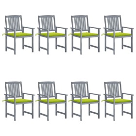 Garden chairs with cushions 8 pcs solid gray acacia wood by vidaXL, Garden chairs - Ref: Foro24-3078233, Price: 511,38 €, Dis...