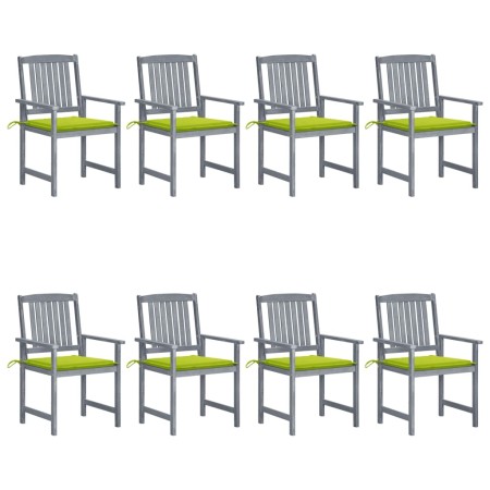 Garden chairs with cushions 8 pcs solid gray acacia wood by vidaXL, Garden chairs - Ref: Foro24-3078233, Price: 510,78 €, Dis...