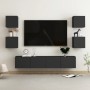 Set de muebles de salón TV 6 pzas madera de ingeniería negro de vidaXL, Muebles TV - Ref: Foro24-3078767, Precio: 196,47 €, D...