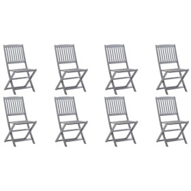 Folding garden chairs 8 pcs solid acacia wood by vidaXL, Garden chairs - Ref: Foro24-3078289, Price: 350,99 €, Discount: %