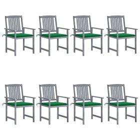 Garden chairs with cushions 8 pcs solid gray acacia wood by vidaXL, Garden chairs - Ref: Foro24-3078227, Price: 511,99 €, Dis...