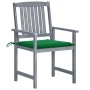 Garden chairs with cushions 8 pcs solid gray acacia wood by vidaXL, Garden chairs - Ref: Foro24-3078227, Price: 510,55 €, Dis...