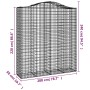 Gabion baskets 9 pcs arch shape iron 200x50x220/240 cm by vidaXL, Pots and planters - Ref: Foro24-3145773, Price: 1,00 €, Dis...