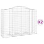 Gabion baskets 2 units, arched shape, iron, 200x50x140/160 cm by vidaXL, Pots and planters - Ref: Foro24-3145682, Price: 216,...