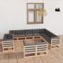 Garden furniture set 12 pieces and cushions solid pine wood by vidaXL, Garden sets - Ref: Foro24-3077004, Price: 1,00 €, Disc...