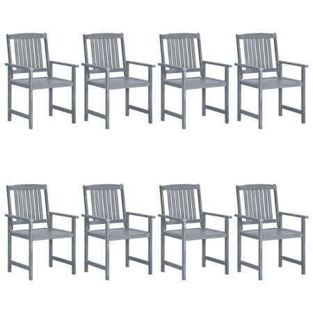 Garden chairs 8 units solid gray teak wood by vidaXL, Garden chairs - Ref: Foro24-3078206, Price: 467,89 €, Discount: %