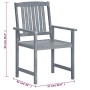 Garden chairs 8 units solid gray teak wood by vidaXL, Garden chairs - Ref: Foro24-3078206, Price: 467,89 €, Discount: %