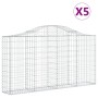 Gabion baskets 5 pcs arch shape iron 200x30x100/120 cm by vidaXL, Pots and planters - Ref: Foro24-3145433, Price: 416,94 €, D...