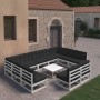 10-teiliges Gartenmöbel-Set mit Kissen aus weißem Kiefernholz von vidaXL, Gartensets - Ref: Foro24-3077220, Preis: 765,45 €, ...