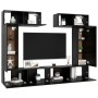 Set de muebles de salón TV 6 piezas madera de ingeniería negro de vidaXL, Muebles TV - Ref: Foro24-3078804, Precio: 289,35 €,...