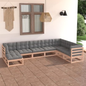 Garden furniture 8 pieces and cushions solid pine wood by vidaXL, Garden sets - Ref: Foro24-3076764, Price: 752,02 €, Discoun...