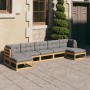 7-piece garden furniture set with solid pine wood cushions by vidaXL, Garden sets - Ref: Foro24-3077124, Price: 587,96 €, Dis...