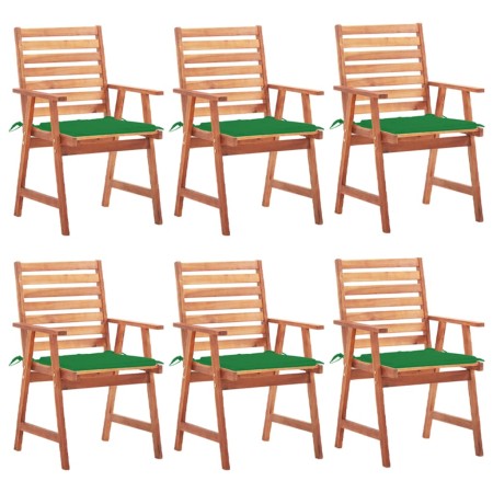 Garden dining chairs and cushions 6 units solid acacia wood by vidaXL, Garden chairs - Ref: Foro24-3078352, Price: 398,77 €, ...