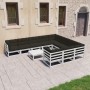 Set de muebles de jardín 11 pzas con cojines madera pino blanco de vidaXL, Conjuntos de jardín - Ref: Foro24-3077050, Precio:...