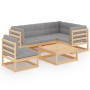 Garden furniture 6 pieces with cushions made of solid pine wood by vidaXL, Garden sets - Ref: Foro24-3076629, Price: 483,99 €...