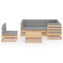 Garden furniture 6 pieces with cushions made of solid pine wood by vidaXL, Garden sets - Ref: Foro24-3076629, Price: 485,63 €...