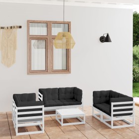 7-piece garden furniture set with solid pine wood cushions by vidaXL, Garden sets - Ref: Foro24-3076495, Price: 542,99 €, Dis...