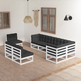 Garden furniture 8 pieces and cushions solid pine wood by vidaXL, Garden sets - Ref: Foro24-3076675, Price: 780,99 €, Discoun...