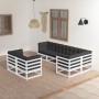 Gartenmöbel-Set 7-teilig und Kissen aus massivem Kiefernholz von vidaXL, Gartensets - Ref: Foro24-3076695, Preis: 562,63 €, R...