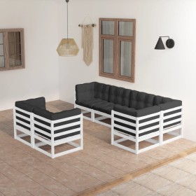 Gartenmöbel-Set 7-teilig und Kissen aus massivem Kiefernholz von vidaXL, Gartensets - Ref: Foro24-3076695, Preis: 560,99 €, R...