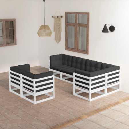 Garden furniture set 7 pieces and cushions solid pine wood by vidaXL, Garden sets - Ref: Foro24-3076695, Price: 562,63 €, Dis...