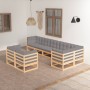 Garden furniture 8 pieces and cushions solid pine wood by vidaXL, Garden sets - Ref: Foro24-3076704, Price: 755,57 €, Discoun...