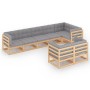 Garden furniture 8 pieces and cushions solid pine wood by vidaXL, Garden sets - Ref: Foro24-3076704, Price: 755,57 €, Discoun...