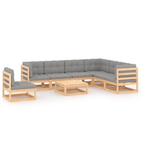 Garden furniture 8 pieces and solid pine wood cushions by vidaXL, Garden sets - Ref: Foro24-3076819, Price: 741,62 €, Discoun...