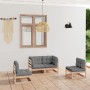 Garden furniture 4 pieces with cushions made of solid pine wood by vidaXL, Garden sets - Ref: Foro24-3076429, Price: 374,10 €...