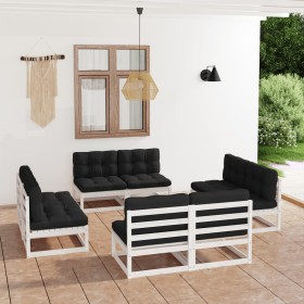 8-piece garden furniture set with solid pine wood cushions by vidaXL, Garden sets - Ref: Foro24-3076320, Price: 623,34 €, Dis...