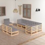 Garden furniture 8 pieces and cushions solid pine wood by vidaXL, Garden sets - Ref: Foro24-3076674, Price: 820,00 €, Discoun...